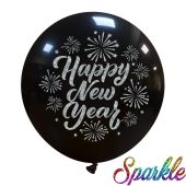 Afflotex 24" Sparkle Happy New Year Latex Balloon 1ct