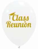 Class Reunion Gold on White Limited Edition 12" Latex Balloons 25Ct