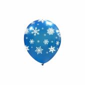 Icy Dark Blue Snow Flakes Limited Edition 5" Latex Balloons 50Ct