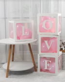 LOVE Transparent Balloon Boxes 30x30x30cm