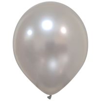 Afflotex 12" Metallic Pro Pure Silver Latex Balloons 100ct