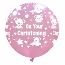 Baby Koala 'On Your Christening' Pink 32" Latex Balloon