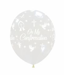 Crozier 12" 'On My Confirmation' Clear Latex 50ct