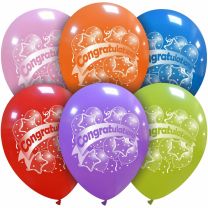 Congratulations Party Afflotex 12" Latex Balloon 25Ct