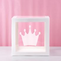 Crown Transparent Balloon Box 30x30x30cm Limited Edition