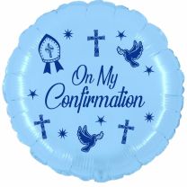 Crozier Confirmation Sky Blue 18" Foil Balloon UNPACKAGED