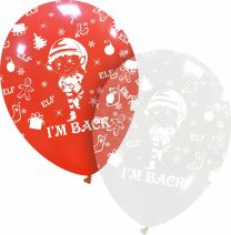 Elf - I'M BACK Red and Clear Limited Edition 12" Latex Balloons 50Ct