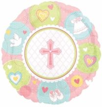 Pink Cross 18" Foil Balloon UNPACKAGED