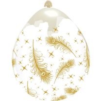 Gold Feathers on Clear 18" Stuffing Balloons 10Ct