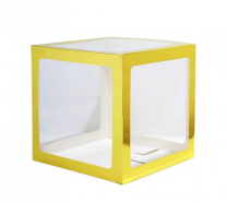 Blank Gold Transparent Balloon Boxes 30x30x30cm Pack of 4