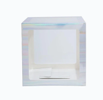 Blank Iridescent Transparent Balloon Boxes 30x30x30cm Pack of 4