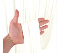 Macaroon Foil Fringe Curtain Pastel White