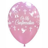 Crozier 12" 'On My Confirmation' Pink Latex 50ct