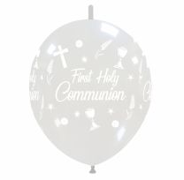 Chalice 12" Linking Clear 'First Holy Communion' 50ct Latex