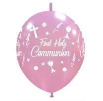 Chalice 12" Linking Pink 'First Holy Communion' 50ct Latex