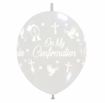 Crozier 12" Clear 'On My Confirmation' Linking 50ct Latex