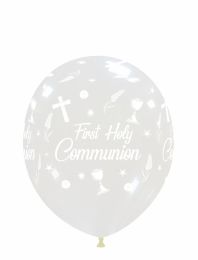 Chalice 12" 'First Holy Communion' Clear Latex 50ct