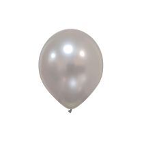 Afflotex 5" Metallic Pro Pure Silver Latex Balloons 100ct