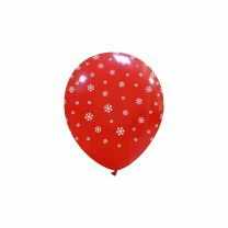 Red Snow Flakes Limited Edition 5" Latex Balloons 50Ct