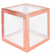 Blank Rose Gold Transparent Balloon Boxes 30x30x30cm Pack of 4