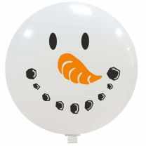 Snowman Face Limited Edition 2 Colour 35" Latex Balloon Printed 1 side 1Ct