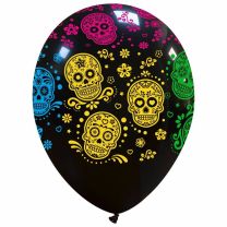 Sugar Skulls 12" Latex Balloons 25Ct