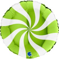 Swirly White and Lime Green 18" Foil Balloon