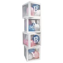 White BABY Transparent Balloon Boxes 30x30x30cm